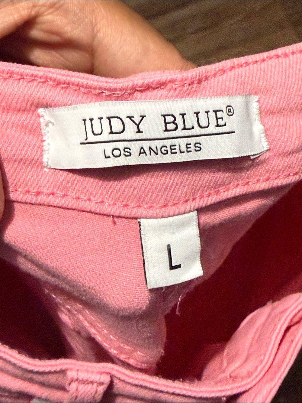 Judy Blue Garment Dyed Bermuda Shorts Women's Large Pink Stretch Denim - Picture 3 of 5
